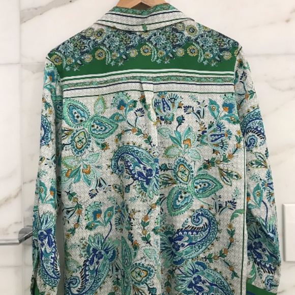 Zara Printed Satin Effect Shirt - Picture 2 of 2